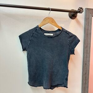 NEW! We The Free Be My Baby Tee Charcoal Gray